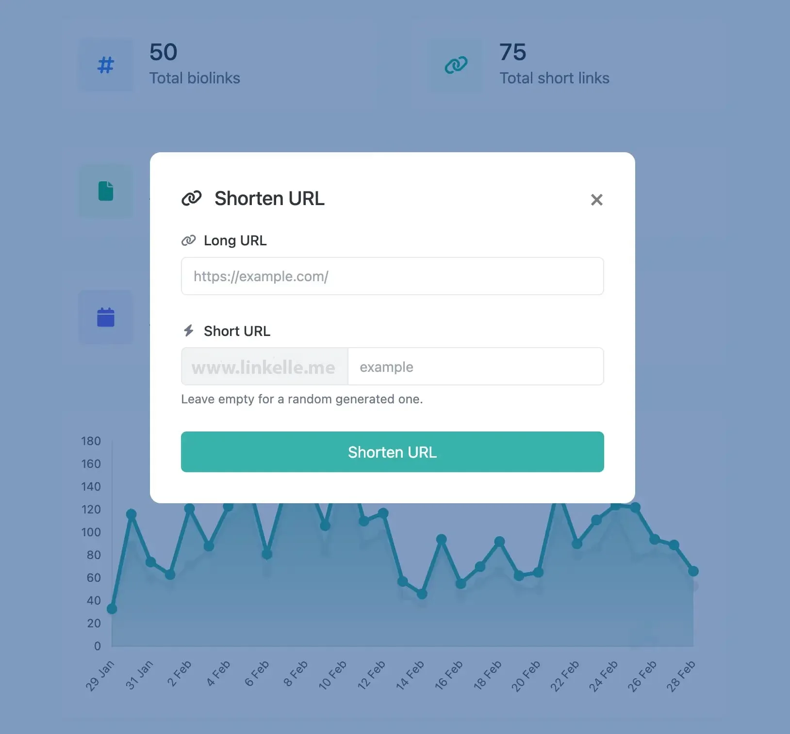 Screenshot of the app short URL editing page